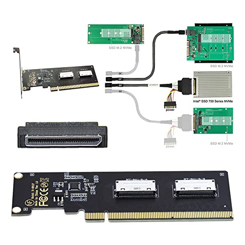 cablecc PCIE PCI-Express 16x to Dual Oculink SFF-8612 SFF-8611 8X VROC Adapter for Mainboard SSD Graphics Card - Image 2