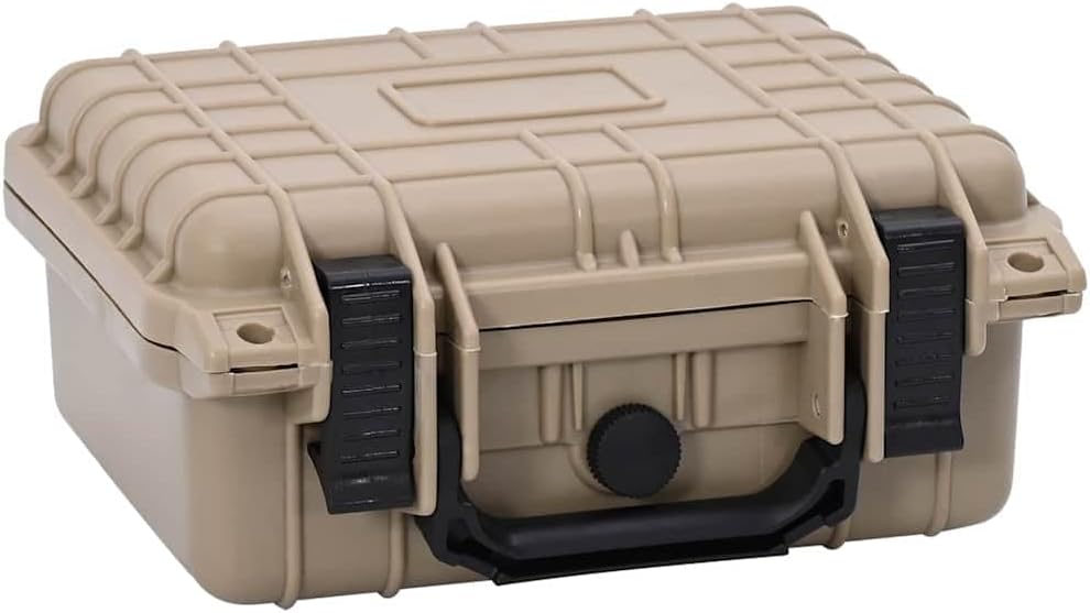 vidaXL Twarda walizka piaskowy 27 x 24 5 x 12 5 cm Polipropylen i ABS Daje długotrwałą ochronę Chroni sprzęt przed wilgocią Łatwe do transportu