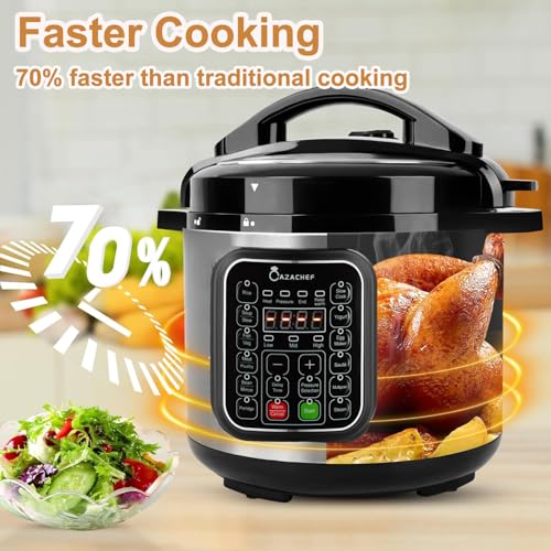 8QT Stainless Steel Pressure Cooker with 14-in-1 Function and Temperature Control
