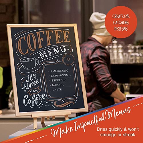 Crafts 4 All Liquid Chalk Markers For Blackboard Signs, Bistro Menu, Car Window Glass - Dry Erase, Washable - 13 Colored Chalk Pens W/Reversible Tips & Tweezers - Bonus White Chalkboard Marker! #TOP4