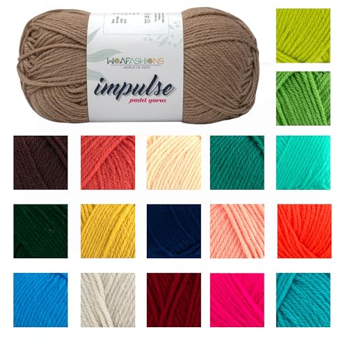 Image of Acrylic Impulse Hand Knitting & Crochet Yarn (Wood Brown) (100Gms - Pack Of 1)