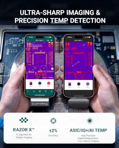 Image of TS2 Thermal Camera for iPhone & Android, Thermal Imaging Camera 512x384 Super Resolution, Infrared Camera 8mm Macro Manual Focus, -4F~1022F Temp, Perfect for Home HVAC Inspection