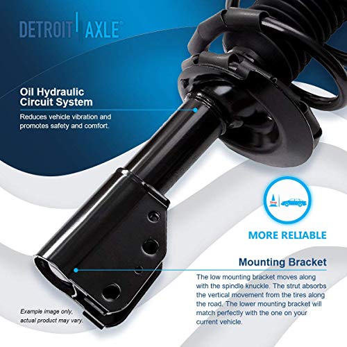 Image of Detroit Axle - Front Struts for Olds Alero Cutlass Chevy Malibu Classic Pontiac Grand Am, 2 Struts with Coil Spring Assembly Replacement Suspension Ready Strut Shocks