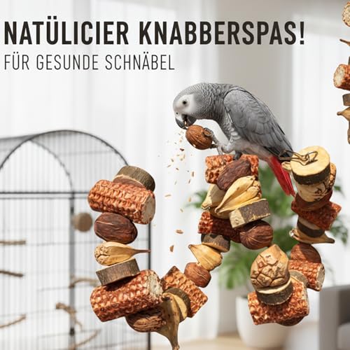Sitzstangen für Vögel Wellensittich Spielzeug, Anpassbare Käfigeinrichtung für Natürliche Schnabelpflege, Tägliche Muskelübungen und Sichere Beschäftigung, Vogel Zubehör mit 80 cm Länge