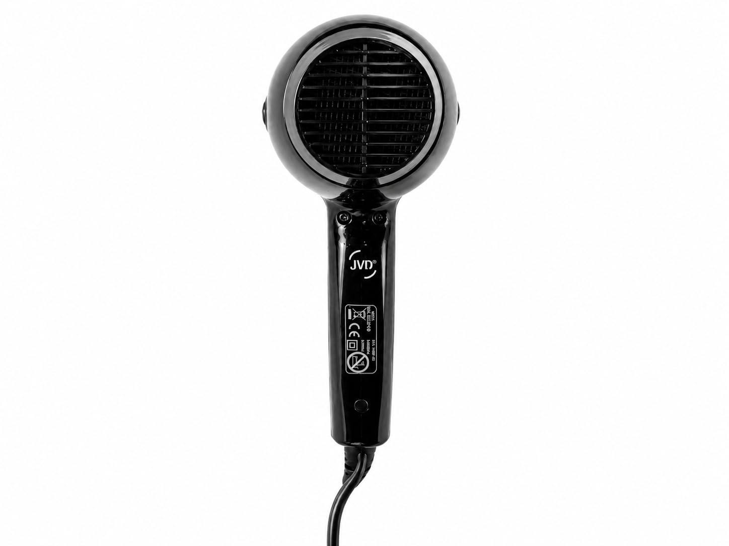 JVD - Sèche-Cheveux Ibiza pistolet noir - 1875W - 50-60 Hz - 2 Vitesses 3 réglages température - Séchage rapide et sûr - Usage intensif en chambres d'hôtels
