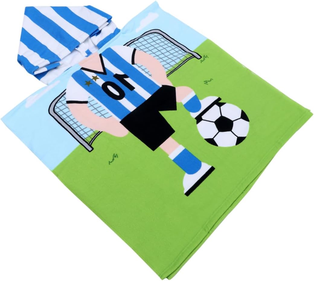 Mikikit Hooded Bath Towel Cape for Boys and, Soft Absorbent Cotton Beach Towel Cloak, Quick-Dry Swim Wrap for Pool and Bath