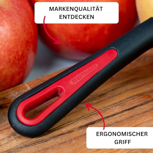 Foto von Westmark 29092270 Sparschäler Gallant, PP/TPE/Edelstahl, schwarz / rot, 16,5 x 3,7 x 2 cm