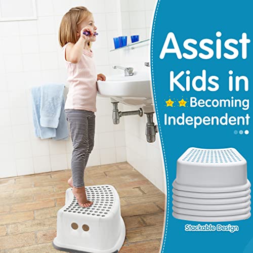 6 Pack Step Stool For Kids Toddler Step Stool Kids For Bathroom Sink Toilet Stools For Potty Training, Bathroom, Kitchen, Bedroom, Toy Room And Living Room Step Stool With Non Slip Base #TOP4