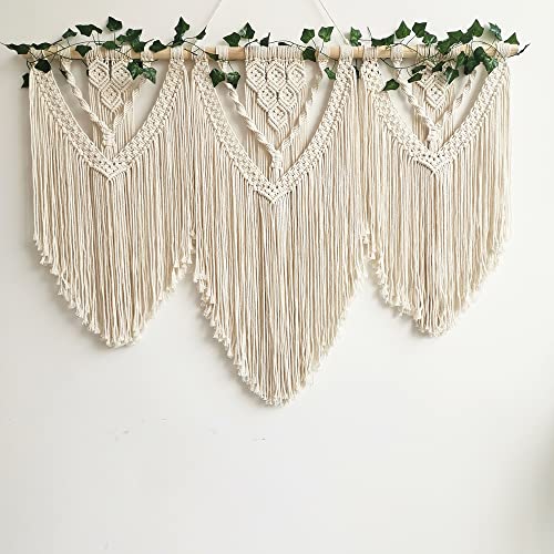 Guzhiou Large Macrame Wall Hanging - Boho Tapestry Macrame Wall Decor Art- Chic Bohemian Handmade Woven Tapestry Home Decoration For Bedroom Living Room Apartment Wedding Party thumb #3