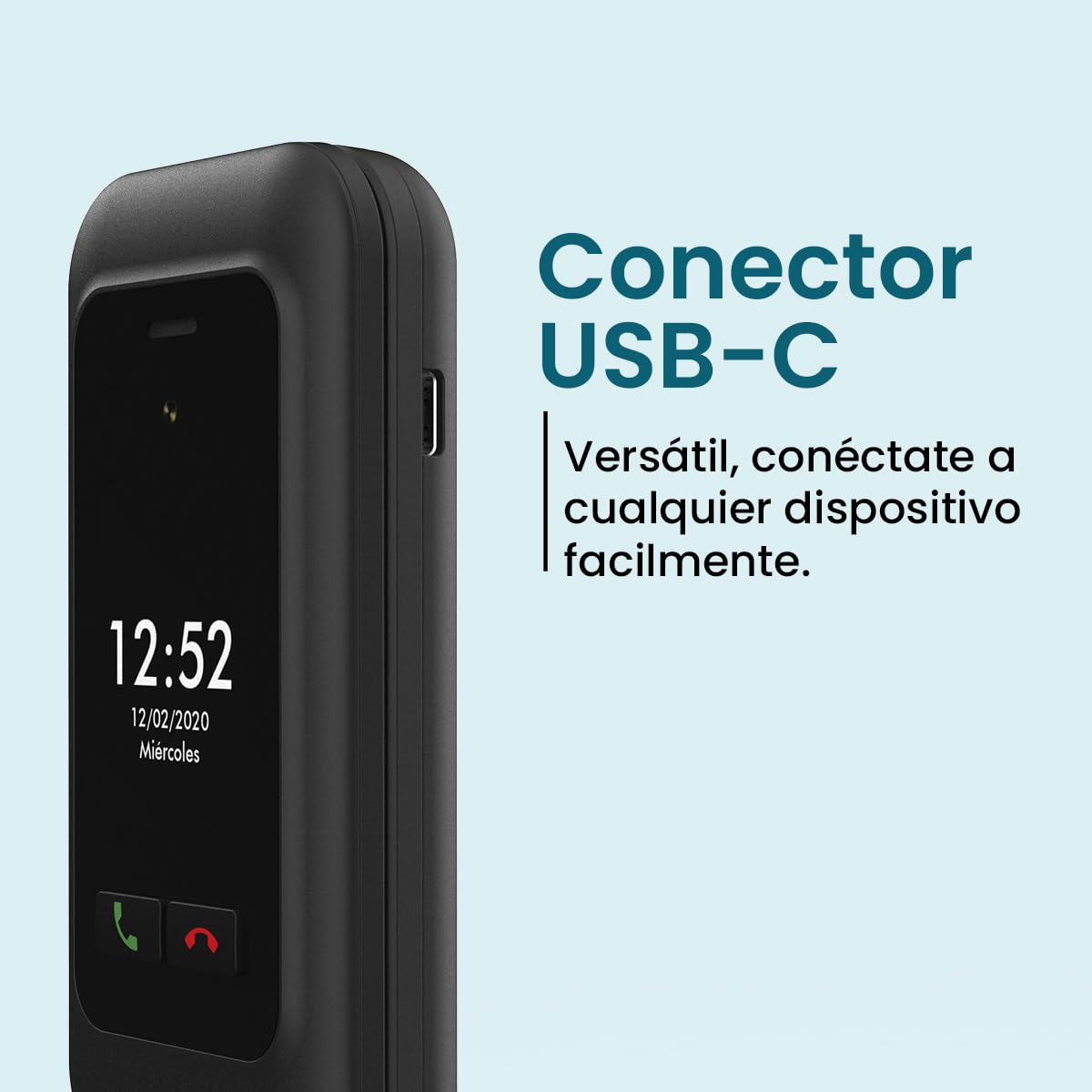ADOC SC01 Teléfono Móvil 4G de Tapa para Personas Mayores, 2 Pantallas, Bluetooth, Wi-Fi, Linterna y Radio Teclas e Iconos Grandes, Botón SOS, Fácil Uso, 3 Memorias Directas. Compatible con audífonos.