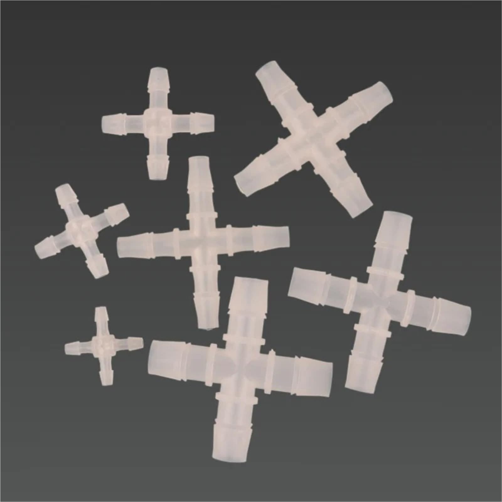 200 sztuk 2.4~12.7mm plastikowe złącze krzyżowe 2 4 6 8 10 12mm nawadnianie ogrodu równe 4-sposoby akwarium pompa powietrza wąż złącze rurowe(8mm)
