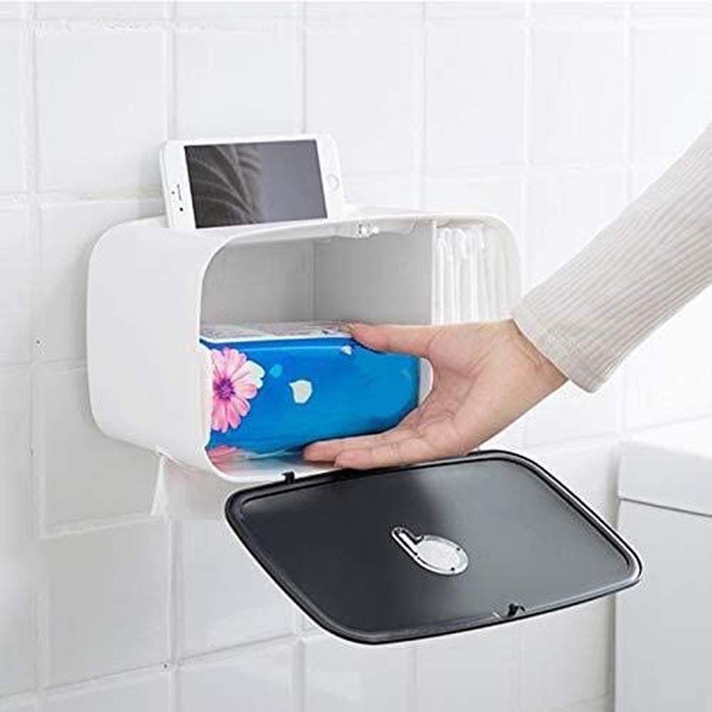 NEECS Porta Carta igienica Adesivo Porta fazzoletti da Cucina per Bagno Autoadesivo Impermeabile da Parete