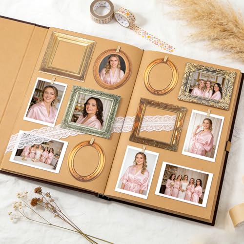 Image of 30-Pack Vintage Photo Frame Scrapbooking Paper Set, 10 Designs 3D Embossed Retro Hollow-Out Decorative Frames for Journaling, DIY Crafts & Albums
