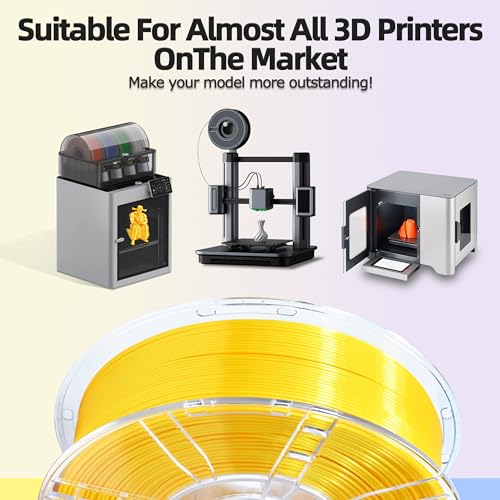 Image of iBOSS Silk PLA+ Filament 1.75mm Dual Color Yellow Gold 1KG, 3D Printer Filament Dimensional Accuracy + /- 0.02mm, 1kg Spool(2.2lbs) 3D Printing Filament Fits for Most FDM 3D Printers(Silk Gold Yellow)