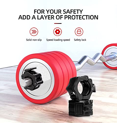 Olympic Barbell Clamps Bar Clips - Quick Release Barbell Collars Non Slip Weight Clips - 2 Inch Olympic Weight Bar Clamp For Workout Weightlifting Bar Weight Clips For Bars #TOP5