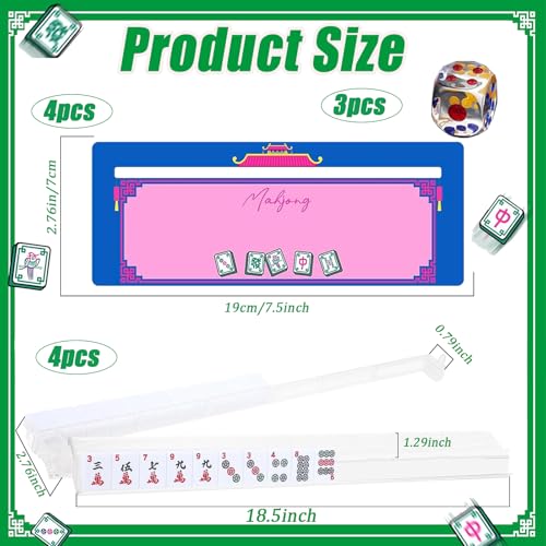 4 rack para mahjong con empujadores acrílicos miniatura 2