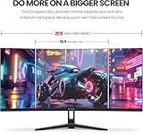 CRUA Gaming Monitor 34-Inch Curved Ultrawide WQHD Monitor 3440 x 1440 R1500 up to 165Hz DisplayPort x2 99% sRGB 1ms Picture by Picture, Machine Black - Image 3