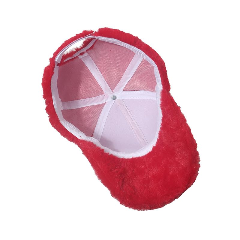 Cappello Invernale, Cappello da Baseball Invernale Donna, Caldo, Regolabile, in Lana, Semplice e Non Strutturato(Red)