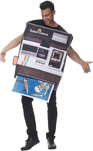 Miniatura 5 de Divertidos disfraces de cámara instantánea, disfraz de Halloween para adultos, unisex, estampado de calavera, talla única