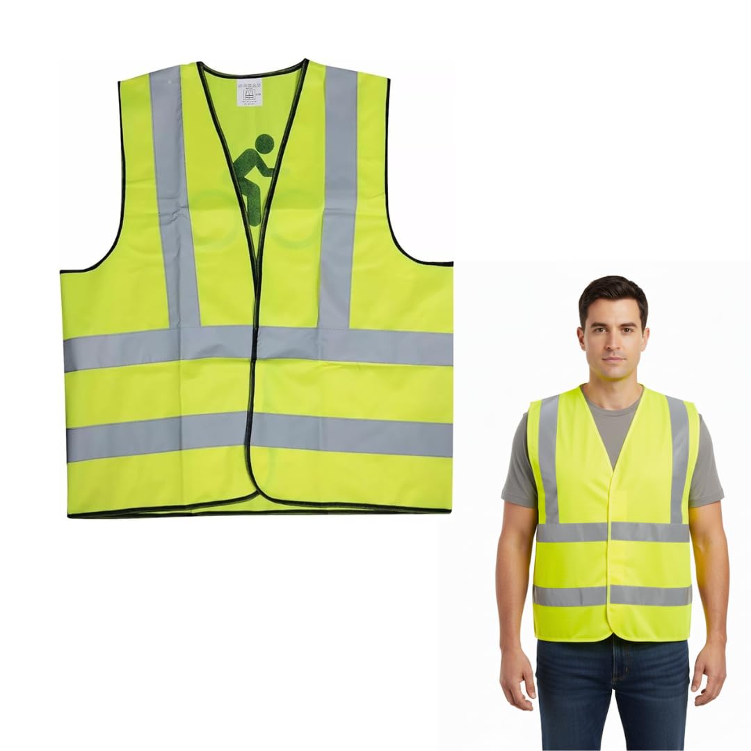 High Visibility Reflective Safety Vest for Adults – Hi-Vis Yellow Lightweight Vest for Cycling, Horse Riding, Running & Outdoor Activities – Reflective Gear for Enhanced Visibility & Safety (L/XL)