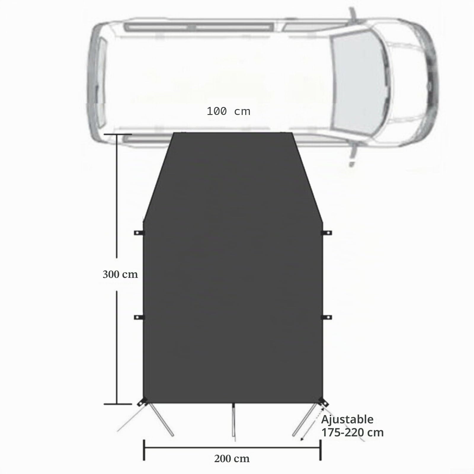 Toldo de coche para furgonetas camper con paquete, portátil, para autocaravana, furgoneta, bloqueador solar, toldo para caravana, SUV