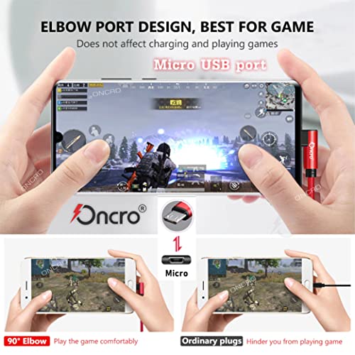 Image of Red braided 90 degree right angle l shape usb cable data fast charging micro short power bank samsung galaxy vivo oppo android smartphones mini 25cm use wall charger wire cord strong 4a plug