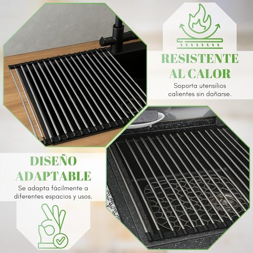 Miniatura 5 de Fravast Escurreplatos Plegable 43x41cm Pdf Gratis Con Recetas Y Plan Semanal Escurridor De Platos Para Fregadero Escurreplatos Sobre Fregadero