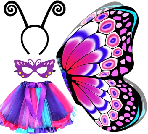 Disfraz de alas de mariposa para niñas miniatura 1