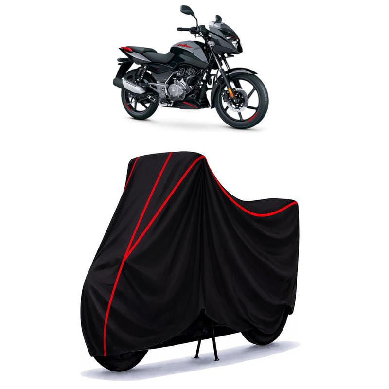 Image of Bajaj Pulsar 125 Neon Water Resistant Bike Cover for All Motorcycles & Rain | Heavy Duty Taffeta Fabric | UV Protection, Dustproof, Scratchproof | All Weather Two Wheeler Cover with Elastic Bottom