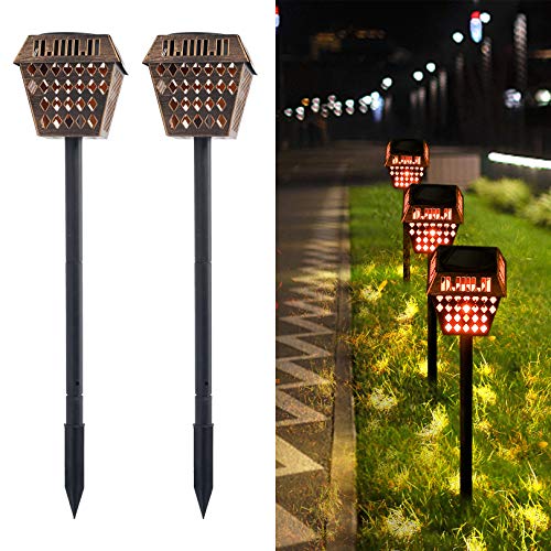 morxinle Solarlampen für Außen Gartendeko,2 Stück Solar Laternen für Draußen Warmweiß,IP65 Wasserdicht LED Gartenlampen Metall Solar Lampe für die Garten dekoration für Terrasse Rasen Garten Hofwege Cover