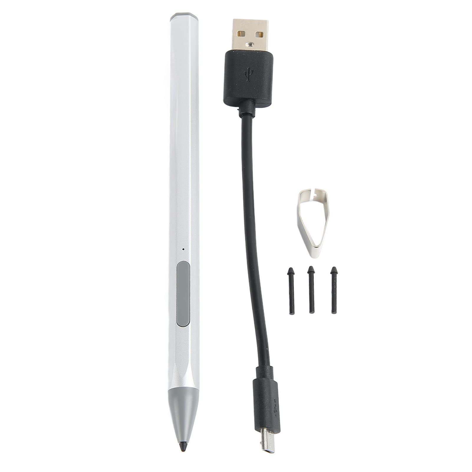 Penna Stilo per Tablet Precision Touch per Pro X 7 6 5 4 3 Laptop e Studio Design in Lega di Alluminio (Argento)