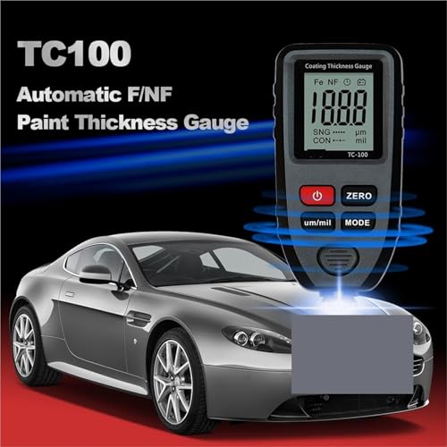 Thickness Gauge, Coating Thickness Gauge TC100 Automotive Tester FE/NFE Measurement Two Manual Instruments Multicolor for Cars (Black) miniatura 4
