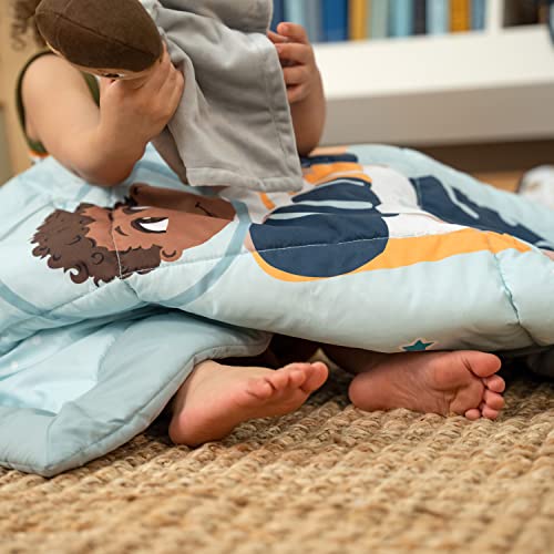 Image of Little Muffincakes Ashton Toddler Quilted Blanket, Astronaut in Space Print, 42.0 inch x 34.0 inch, 18 Months & up, Blue