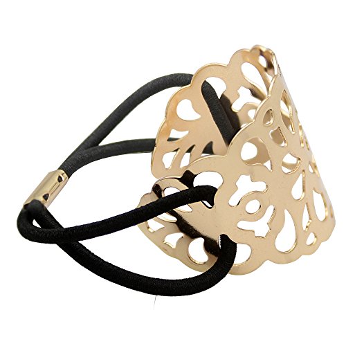 Q&Q Fashion Filigree Curved Lace Pony Tail Head Hair Elastic Dress Cuff Band