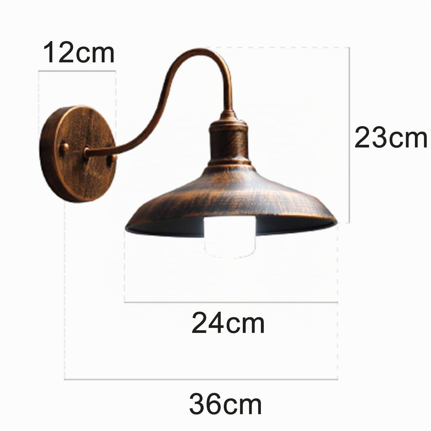 4 Pezzi Lampada da parete vintage per esterni IP54 Impermeabile Antiruggine Applique da parete in ferro a collo d'oca Luce da fienile E27 Luci da portico per esterni per patio