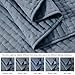 WDCOZY Blue Cross Stitch Twin Size Quilt Set, Striped Lightweight Soft Bedspread, Channel Farmhouse Rustic Coverlet, All Season Country Bedding, Thin Comforter