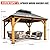 11'x13' Wood Gazebo, Spruce Wood Hardtop Gazebo with 2 Storage Shelves, Double Galvanized Steel Roof Outdoor Wooden Pavilion for Deck, Garden, Backyard