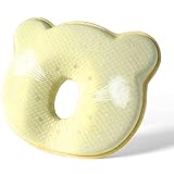 Almohada de viaje de espuma viscoelástica parabebé, almohada portátil de OSO de dibujos animados, suavey acogedora, juego de ropa de cama transpirable para bebés paraniños pequeños y niñas Yellow36P