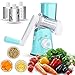 Produktbild Gemüseschneider, Handkurbel-Edelstahl-Frucht-Gemüseschredder Mit 3 Klingen-Küchen-Werkzeug - Blau