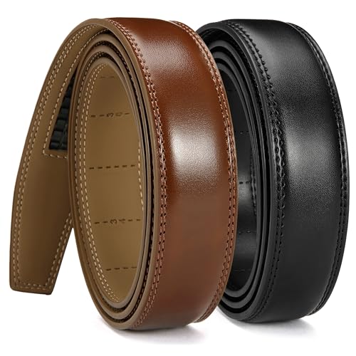Image of CHAOREN Ratchet Belt Replacement Strap 1 1 /4 inch | Leather Belt Strap for 32mm Slide Click Buckle