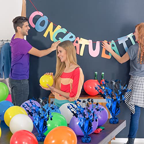 Image of Jetec 3 Pcs Graduation Table Centerpieces Graduation Table Decoration Glitter Foil Graduate Centerpieces for 2026 Grad Party Graduation Certificates(Blue)