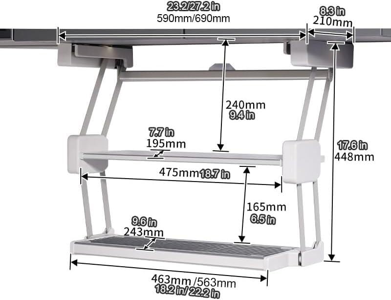 Küchen-Organizer, faltbar, ausziehbar, Gewürzregal, Unterschrank, Organizer für Schrank/Schrank/Geschirrschrank, innovatives Drainageschicht-Design