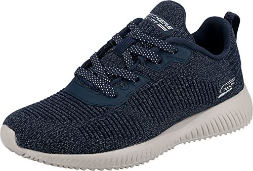 Skechers Women's Bobs Squad-Reflective Lace Up Sneaker blue Size: 5