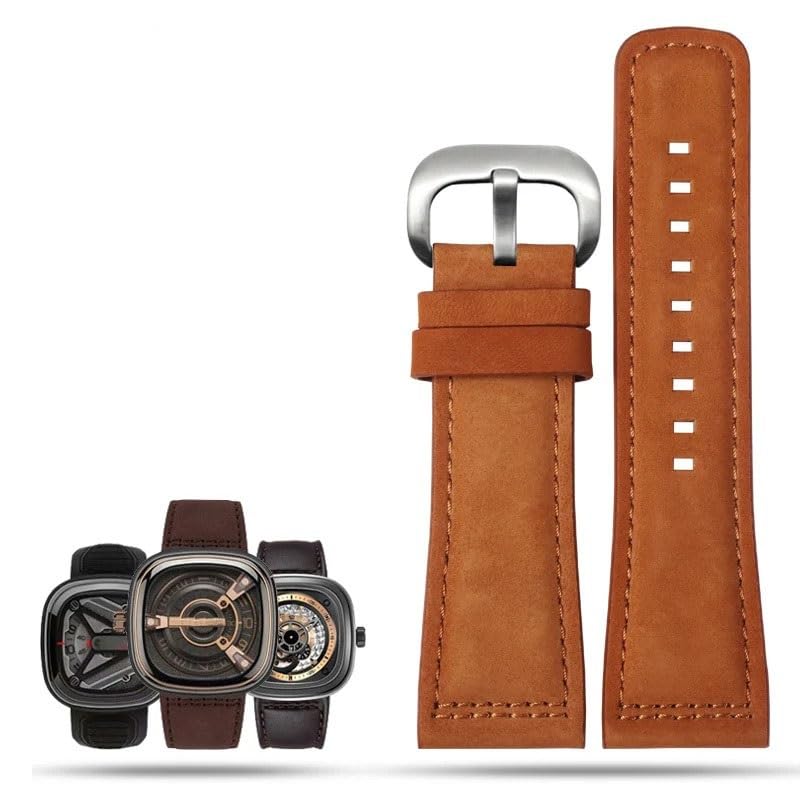 Bracelet de montre en cuir de vachette de rechange pour boîtier Sevenfriday S2 M2