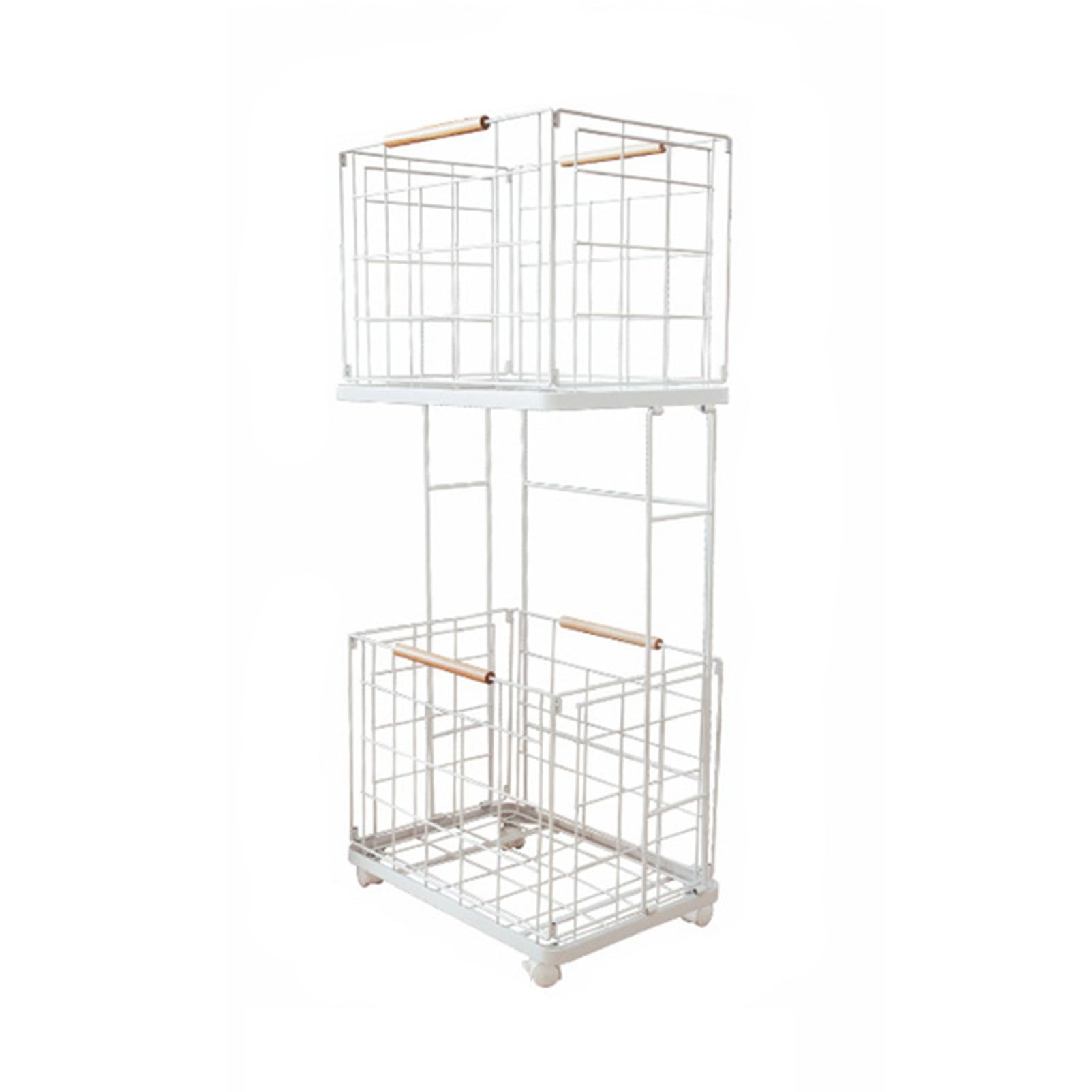 Large Double Shelf, Clothes Storage Rack, Household Removable Dirty Clothes Basket, Folding Layered Dirty Clothes Basket