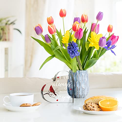 Sympathy Gift Red Cardinal Gifts Decor Bereavement Gift Crystal Acrylic Heart Memorial Gift Condolence Gift For Loss Of Loved One Table Centerpieces Remembrance Decor (I Am,5.95 X 6 X 0.6 Inches) #TOP5