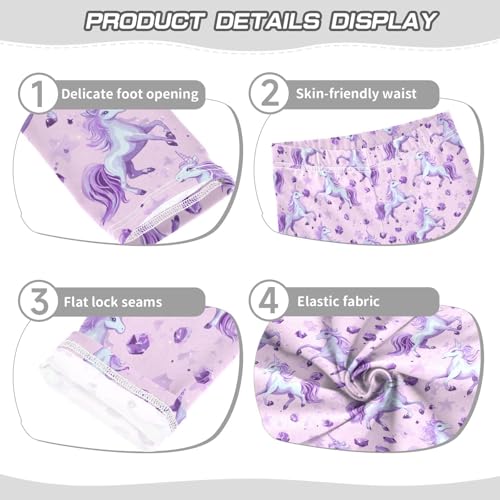 Girls Leggings Soft Toddler Ankle Length Bottoms Unicorn Kids Dance Yoga Pants 4-10 Years3