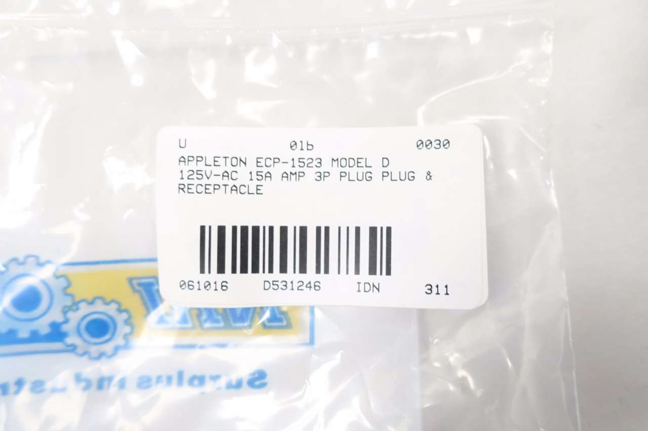 1-ECP-1523 Model D 125V-AC 15A AMP 3P Plug ECP1523 HAZARDOEXPLOSION