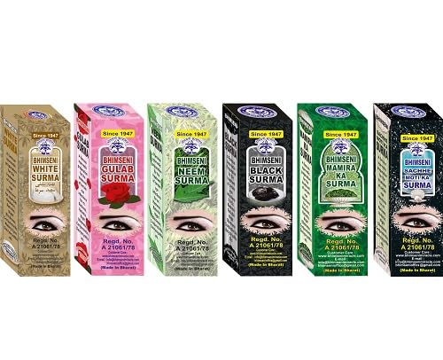 Bhimseni Surma (6in1) White, Black, Mameera, Neem, Gulab, Sachhe Moti Ka Surma (B09X4DHDC5) Amazon Price History, Amazon Price Tracker