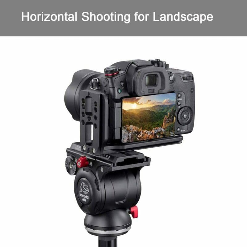 Image of PHOTOMAX L-Bracket Camera Stabilizer, Dual Horizontal and Vertical Plate, Quick Release, Compatible with Nikon, Canon, DJI, Tripod and Monopod (Plate L-Bracket)